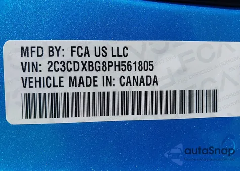 2023 Dodge Charger Sxt z USA, uszkodzony, nr VIN 2C3CDXBG8PH561805